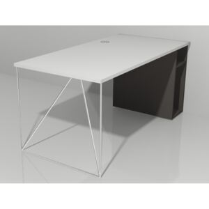 NARBUTAS - Pracovný stôl AIR 180x80x74 cm s otvorenou poličkou na pravej strane