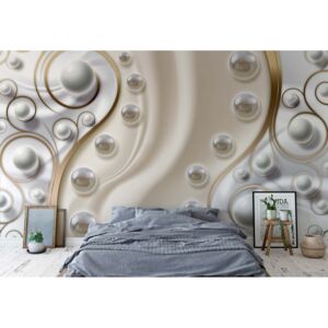 Fototapeta - 3D Ornamental Swirl Design Vliesová tapeta - 312x219 cm