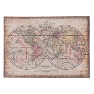 Dekorácia mapy sveta na vrecovine 1000x30x710