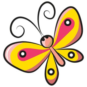 Nálepka na stenu pre deti Motýlik so žltoružovými krídlami 10x10cm NK4357A_1HP