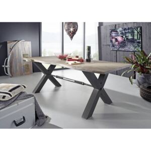 DARKNESS Jedálenský stôl 240x100 cm - čierne nohy, sivá, akácia