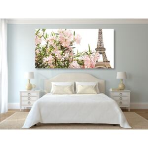 Obraz Eiffelova veža a ružové kvety