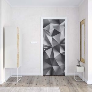 GLIX Fototapeta na dvere - 3D Polygon Texture Dark Grey