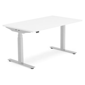 Výškovo nastaviteľný stôl Modulus Smart, 1400x800 mm, strieborná, biela