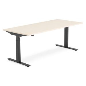 Výškovo nastaviteľný stôl Modulus Smart, 1800x800 mm, čierna, breza
