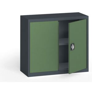 Kovona Plechová policová skriňa, 800 x 950 x 400 mm, 1 police, antracit/zelená + Záruka 7 rokov