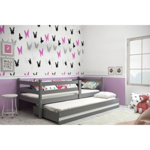 Detská posteľ RAFAL 2 + matrac + rošt ZADARMO, 80x190 cm, grafit, biela