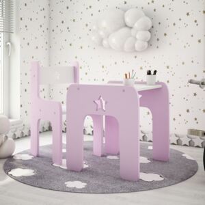 Stôl so stoličkou Hviezda Pink
