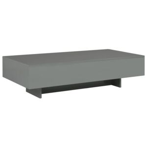Konferenčný stolík lesklý sivý 115x55x31 cm MDF