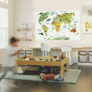 Detská mapa sveta na stenu