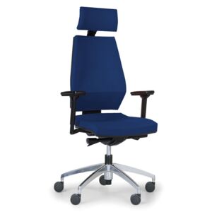 Kancelárska stolička Motion s opierkou hlavy, modrá