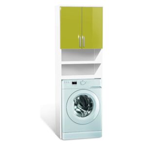 Vysoká kúpeľňová skrinka nad práčku K20 farba korpusu: Bielý, farba dvierok: Lemon lesk