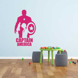 GLIX Avengers Captain America - samolepka na stenu Růžová 30x15 cm