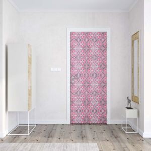 GLIX Fototapeta na dvere - Vintage Tiles Pattern Pink