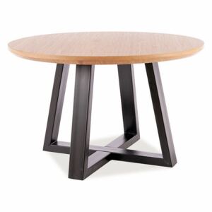 Dubový jedálenský stôl s čiernymi nohami CONO II 120x120