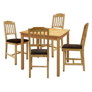 OVN jedálenský set IDN 4428 stôl+4 stoličky borovica masív lakované