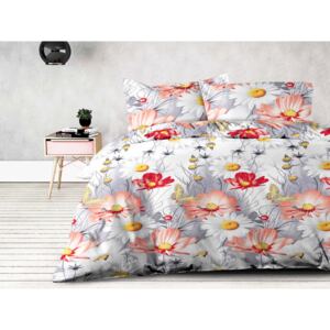 XPOSE® Bavlnené obliečky na dve postele KARLA - oranžová/sivá