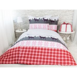 XPOSE® Bavlnené obliečky na dve postele VIANOCE 2 - sivá