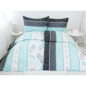 XPOSE® Bavlnené obliečky na dve postele THEA - azurová