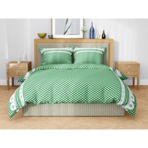 XPOSE® Bavlnené obliečky na dve postele APOLENA - zelená