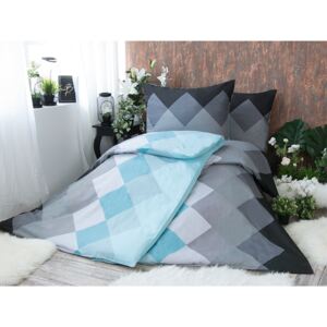 XPOSE® Bavlnené obliečky na dve postele SANDRA - modrá