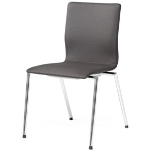 Konferenčná stolička Whistler, bez opierok rúk, šedá/chróm