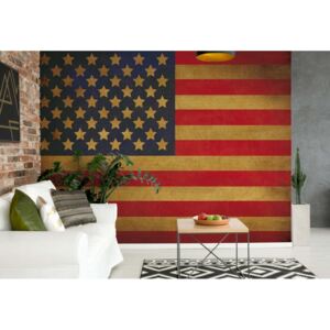 Fototapeta GLIX - Vintage Flag Usa America + lepidlo ZADARMO Papírová tapeta - 254x184 cm