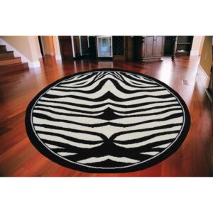 Kusový koberec PP Zebra bielo čierný kruh, Velikosti 200x200cm