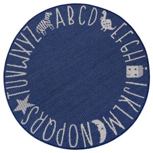 Hanse Home Collection koberce detský kusový koberec Flatweave 104886 Blue/Cream kruh - 160x160 (průměr) kruh cm