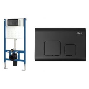 REA - Podomietková nádržka pre WC misu s tlačidlom čierna (REA-E3652)