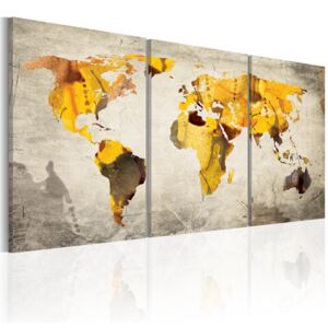 Obraz na plátne - Žluté kontinenty 120x60 cm