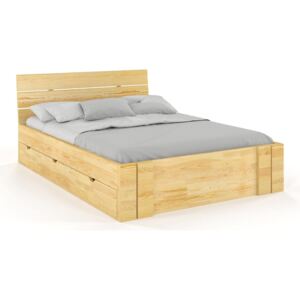 Manželská posteľ 160 cm Naturlig Tosen High Drawers (borovica) (s roštom). Akcia -33%. Vlastná spoľahlivá doprava až k Vám domov