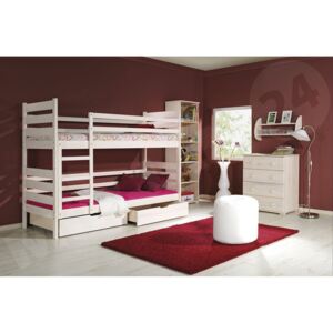 Poschodová posteľ Zarek, Farby: borovica prírodná, horný matrac: 190x80x8 pena, spodný matrac: 190x80x8 pena
