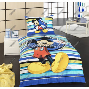 CTI Obliečky do postieľky Mickey baby modré, Rozmer 1x40x60 / 1x90x130 cm