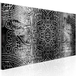 Obraz na plátne Bimago - Mandala: Grey Depths 120x40 cm