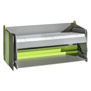 Detská posteľ s písacím stolom Gutro G14, Farby: grafit / biela + zelená mamba