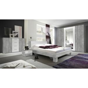 Spálňa Vera I, Farby: beton colorado + beton colorado + biela, Rozmer postele: 160x200