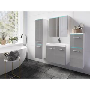 Kúpeľňový nábytok Millie, Farby: biela / šedý lesk, Sifón: bez sifónu, Umývadlová batéria: nie