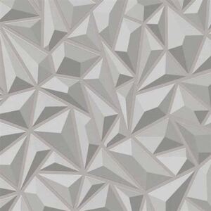 Vliesové tapety na stenu Mix Up 6478-15, rozměr 10,05 m x 0,53 cm, 3D jehlany sivé, Erismann