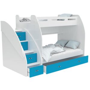GL Poschodová posteľ Max 3 Farba: Modrá, Variant matrac: Bez matracov