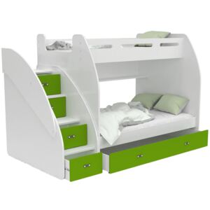 GL Poschodová posteľ Max 3 Farba: Zelená, Variant matrac: Bez matracov