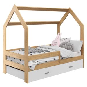 AMI nábytok Detská posteľ DOMČEK D3 80x160cm masív borovica