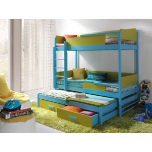 Poschodová posteľ Stagioni 200, Rozmer matraca: bez matraca, Farby:: modrá / zelená