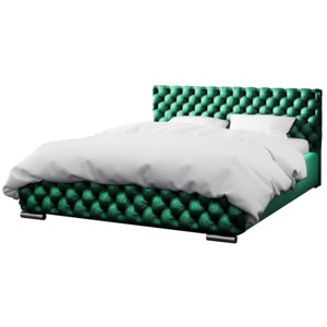 Čalúnená posteľ RAFO + matrac DE LUX, 200x200, gloss velvet 1206