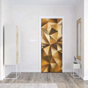 GLIX Fototapeta na dvere - 3D Polygon Texture Gold