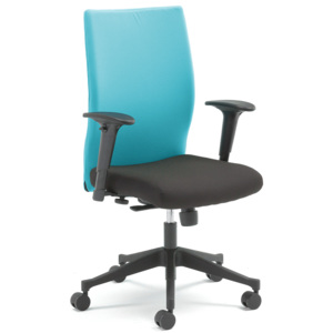 Kancelárska stolička MILTON s odnímateľným poťahom, tyrkysová / čierna