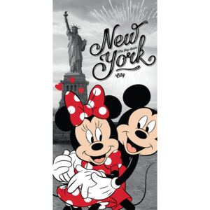 Jerry Fabrics Detská osuška MICKEY A MINNIE V NEW YORKU 70x140 cm