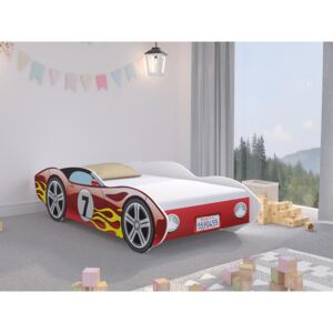 Detská posteľ Maksanty 140x70 cm, Farby: červený / biely + plameň Mirjan24 5903211042317