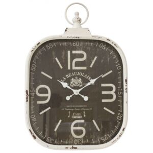 Retro - vintage veľké kovové nástenné hodiny "La Beaujolais" 66x45x7 (109190)