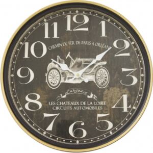 Kovové vintage nástenné hodiny "Circuits automobiles" 40,5x40x7 (109189)
